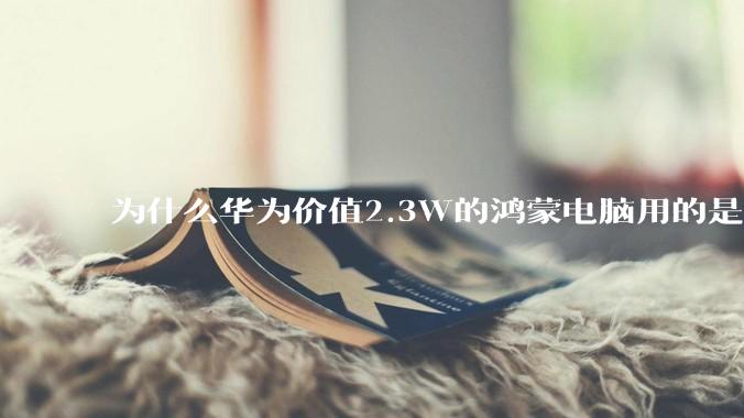 为什么华为价值2.3W的鸿蒙电脑用的是美国西数的SN740固态硬盘？