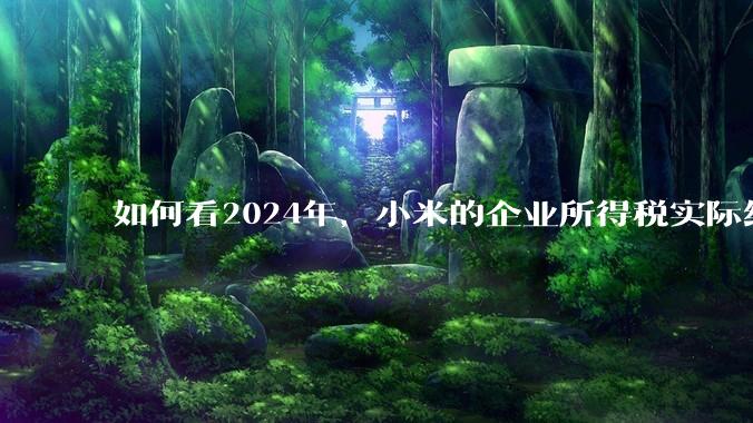 如何看2024年，小米的企业所得税实际纳税额超过华为？