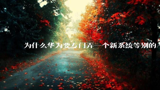 为什么华为要专门弄一个新系统等别的APP来兼容呢？